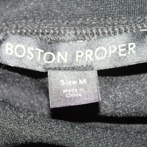 Boston Proper Cold Shoulder Double Strap Black Top Women’s Medium - Picture 6 of 6